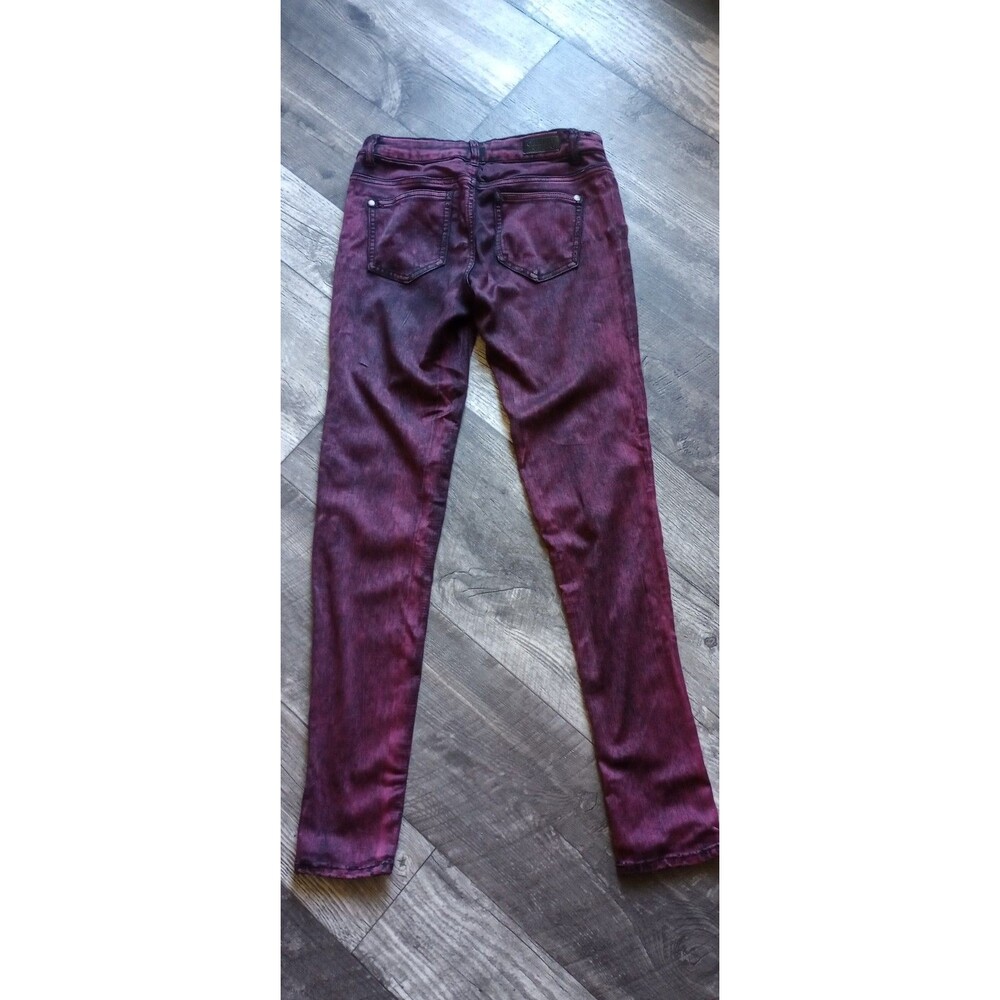 Celebrity Pink Women's 7 Red Dahlia Purple/Black Acid Washed Skinny Jeans